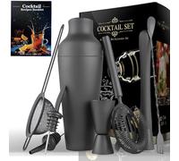 Ensemble De Shaker À Cocktail - Kit De Barman En 5 Pièces, Mélangeur De Boissons En Acier Inoxydable Avec Jigger À Mesure Et Cuillère À Mélange | Pour Des Mesures Précises Et Des Boissons Uniformément