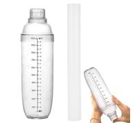 Ensemble de shaker à cocktail - shaker transparent avec passoire et | Boire une bouteille de mélangeur avec marteau au citron, outil de mesure de jigger à usage domestique, bartending, mélange de
