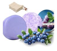 Ensemble de shampoing et après-shampoing solides à la myrtille, shampoing et après-shampoing solides violets, apaise les frisottis, nourrit les racines des cheveux (B-Shampooing)