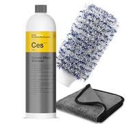 Ensemble de shampoing pour voiture wortek de Koch Chemie avec effet céramique, shampooing effet céramique Ces 1L avec gant de lavage et chiffon de séchage, effet de protection céramique, vernis