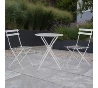 Ensemble de Siège Jardin Bistrot Set 3 Tlg Table de Balcon Chaise Pliable Métal