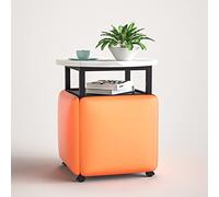 Ensemble de sièges cubiques modernes avec roulettes pivotantes et chaises ottomanes empilables, table basse polyvalente pour le salon, mobilier de maison élégant et fonctionnel