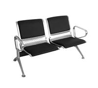 Ensemble de sièges d'attente, banc de réception 2 places avec accoudoirs et dossiers, cuir synthétique durable pour entreprise, hôpital et espaces publics