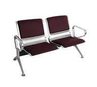 Ensemble de sièges d'attente, banc de réception 2 places avec accoudoirs et dossiers, cuir synthétique durable pour entreprise, hôpital et espaces publics