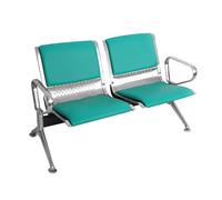 Ensemble de sièges d'attente, banc de réception 2 places avec accoudoirs et dossiers, cuir synthétique durable pour entreprise, hôpital et espaces publics