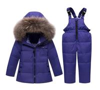 Ensemble de Ski Enfant Doudoune épaisse Et Chaude Combinaison de Ski Thermique Hiver Combinaisons de Neige Chaude Waterproof Coupe-Vent avec Capuche Softshell D’Extérieur Multisports