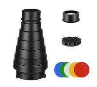 Ensemble de snoot en métal avec 5 pièces de couleur qui améliore l'éclairage dans la photographie commerciale et intérieure pour support Bowens
