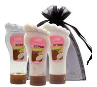 Ensemble de soak, gommage et lotion pour les pieds - Coffret cadeau de soins des pieds pour pieds secs et fatigués | Ensemble spa pour tremper et gommer les pieds | Lavage exfoliant et traitement