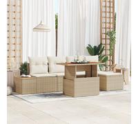 Ensemble De Sofa De Jardin Vidaxl 6 Pièces Beige, Crème