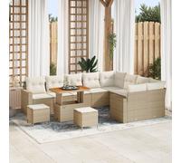 Ensemble de Sofas de Jardin vidaXL de 12 Pièces Avec Coussins en Rattan Poly Beige, Ensemble de Salle à Manger de Jardin vidaXL de 3 Pièces Avec Coussins en Rattan Poly Beige