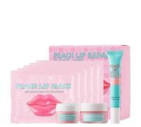 Ensemble de soin des lèvres，Hydratez et Repulpez les Lèvres Sèches，Rouge à lèvres 20g + film pour les lèvres 5pc + gel exfoliant pour les lèvres 15g + rouge à lèvres hydratant 10g