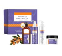 Ensemble de soins capillaires à l'huile d'argan, shampooing et après-shampoing à l'huile d'argan pour rendre les cheveux doux et brillants, hydratant en profondeur, contrôle des frisottis, comprend
