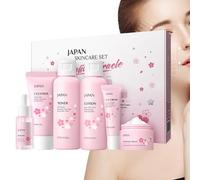 Ensemble de soins de la peau | Kit de soins de la peau hydratants 6 pièces pour femmes,Extrait de fleurs de cerisier, outil de du visage, cadeaux pour Noël, la Saint-Valentin et les anniversaire