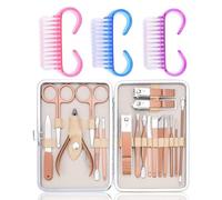 Ensemble De Soins Des Ongles 18 Pièces Avec 3 Brosses À Ongles, Ensemble De Soins Des Cuticules, Ensemble De Manucure Diy, Ensemble De Manucure De Voyage, Ensemble De Pédicure À Domicile