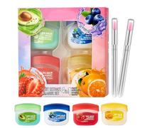 Ensemble De Soins Pour Les LèVres Aux ArôMes De Fruits, Mini Baumes à LèVres 4 En 1,Hydratant Naturel,Nourrissant Longue DuréE, Doux Et Onctueux,Pour SèChes (4Pcs, onesize)