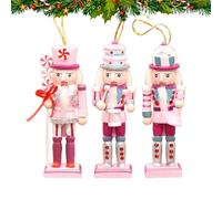 Ensemble De Soldats Casse-Noisette, Figurines De Casse-Noisette De Vacances, Décorations De Casse-Noisette Roses, Casse-noisettes D'arbre De Noël Avec Un Attrait Festif Traditionnel Pour La Table De F