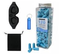 Ensemble de sommeil, masque pour les yeux avec 120 bouchons d'oreille, étui hermétique portable en forme de pilule en métal et sac de rangement - Accessoires de voyage essentiels pour homme et femme