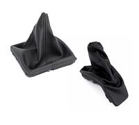 Ensemble de soufflet de levier de vitesse et soufflet de frein à main en cuir noir