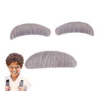 Ensemble De Sourcils Moustache Gris - 12 G De Fibre Synthétique 9 Cm 10 Cm Adhésif Léger Réaliste Permettant De Gagner Du Temps Barbe À Clipser Moustache Artificielle Déguisement | Accessoires Photo,
