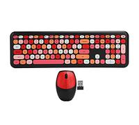 Ensemble de Souris Clavier sans Fil, 2.4G sans Fil 110 Touches Multi-Couleurs USB Ultra Mince Silencieux Clavier Souris Accessoire D'ordinateur pour Bureau à Domicile(Multicolore)