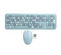 Ensemble de Souris de Clavier sans Fil, sans Fil 110Keys 1Mbps Bouton Multimédia Clavier Souris Plug and Play Transmission de Données Rapide Ensemble de Souris de Clavier(Couleur mélangée Bleue)