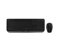 CHERRY GENTIX DESKTOP, Ensemble Clavier et Souris Sans Fil, Disposition Allemande (QWERTZ), Radio 2,4 GHz, Repose-Poignets Intégré, Souris Symétrique, Noir