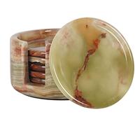 Ensemble de sous-Verres en marbre Radicaln Rond de 3,5 Pouces en Onyx Vert Fait à la Main pour Table Basse, Porte-gobelet, Centre de Table à Manger, décoration de Dessous de Verre pour Boisson