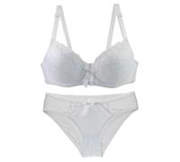 Ensemble de sous-vêtements 2 pièces pour femme, soutien-gorge rembourré confortable avec coupe normale et culotte, bralette sans armatures, ensemble de slip sexy, Z1 blanc., 110C