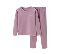 Ensemble de sous-vêtements chauds pour enfants d'automne et d'hiver, plus polaire pour bébés, manches longues, garçons et filles, col rond, vêtements de maison, pyjama Robe Fille 2 Robe Fille En Coton