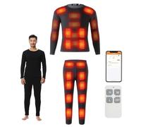 Ensemble De Sous-vêtements Chauffants 32 Zones Avec Application Et Télécommande, Caleçon Long Chauffant Électrique USB, Vêtements D'hiver Pour Une Chaleur Intégrale.(M)
