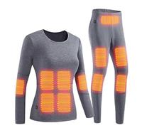 Ensemble de sous-Vêtements Chauffants Femme Ensembles Hiver Thermique Tenue Couleur Unie Confortable Haut Chaud à Manches Longues Pantalon Slim Fit Vêtement pour La Maison, La Ski, La Vie Quotidienne