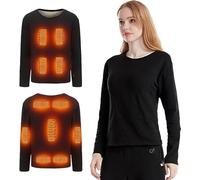 Ensemble de sous-vêtements chauffants for hommes et femmes, T-Shirt électrique USB chaud d'hiver, manches longues en peluche, haut chauffant, 22 Zones de chauffage (Color : Shirt, Size : 4XL)