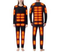 Ensemble de sous-Vêtements Chauffants pour Hommes Femmes Ensembles Électriques avec 42 Zones de Chauffage et 3 Températures Réglables Vêtement Hiver Thermiques Tenue pour Moto Chasse Ski Camping