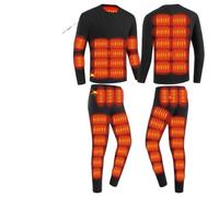 Ensemble de sous-Vêtements Chauffants pour Hommes Femmes Ensembles Électriques avec 42 Zones de Chauffage et 3 Températures Réglables Vêtement Hiver Thermiques Tenue pour Moto Chasse Ski Camping