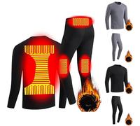Ensemble de sous-vêtements chauffants pour hommes, soldes au Royaume-Uni, recharge USB, chauffage électrique, chauffe-corps, sous-vêtement thermique chauffant, leggings, pantalon, ensemble de couche d