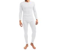 MT Ensemble de sous-vêtements thermiques et de ski pour homme - Sous-vêtements longs à l'intérieur doux, Blanc., M