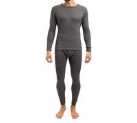 Ensemble de sous-vêtements MT thermiques et de ski pour homme à manches longues avec intérieur en polaire - Gris - XX-Large