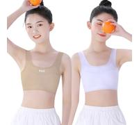 Ensemble de sous-vêtements pour fille pour le développement précoce, maillot de corps et soutien-gorge confortables et flexibles pour enfants âgés de 7 à 16 ans. (WH4, 15 ans)