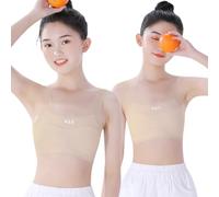 Ensemble de sous-vêtements pour fille pour le développement précoce, maillot de corps et soutien-gorge confortables et flexibles pour enfants âgés de 7 à 16 ans. (Beige3, 15 ans)