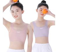 Ensemble de sous-vêtements pour fille pour le développement précoce, maillot de corps et soutien-gorge confortables et flexibles pour enfants âgés de 7 à 16 ans. (PK4, 15 ans et venu)