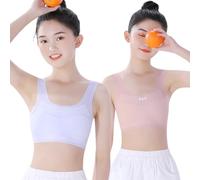 Ensemble de sous-vêtements pour fille pour le développement précoce, maillot de corps et soutien-gorge confortables et flexibles pour enfants âgés de 7 à 16 ans. (PK2, 15 ans et venu)