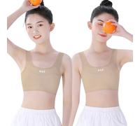 Ensemble de sous-vêtements pour fille pour le développement précoce, maillot de corps et soutien-gorge confortables et flexibles pour enfants âgés de 7 à 16 ans. Parfait (beige 4, 12-14 ans)