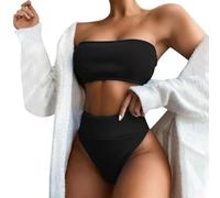 Ensemble de sous-vêtements rouge 2 pièces maillot de bain normal dos nu 2 pièces impression réglable couleur sangle rembourrée femme fitness sexy, Noir , L