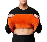 Ensemble de sous-vêtements thermiques à col haut en polaire dorée pour homme et femme, pantalon Qiu Jie Qiu épais et rembourré dans un ensemble de deux personnes âgées pull long, Noir , 4XL