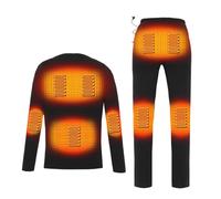 Ensemble de sous-vêtements Thermiques Chauffants électriques pour Hommes, sous-vêtements Chauffants lavables pour Hommes, Vêtements Thermiques r 9 Zones chauffantes, XXL