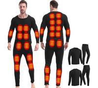 Ensemble de sous-vêtements Thermiques Chauffants pour Hommes d'hiver sous-vêtements Chauffants Chauffants intelligents USB à 28 Zones Convient aux d'hiver froids pour Le Ski
