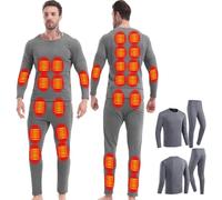 Ensemble de sous-vêtements Thermiques Chauffants pour Hommes d'hiver sous-vêtements Chauffants Chauffants intelligents USB à 28 Zones Convient aux d'hiver froids pour Le Ski