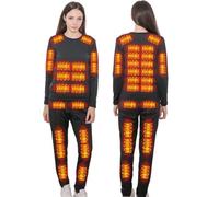 Ensemble de sous-vêtements Thermiques Chauffants pour Hommes Femmes, Pantalons Chauffants à Chargement USB pour Hommes et, r Vêtements Thermiques 42 Zones chauffantes, Femmes, M