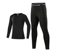 Ensemble de sous-vêtements Thermiques pour garçons et Filles, Leggings et Chemises de Compression athlétiques, Pantalons de Course, Collants Survêtement Garçons
