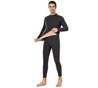 Ensemble de sous Vêtements Thermiques pour Homme Comprenant Un Maillot de Corps et Un Pantalon Thermiques sous Vêtements Fonctionnels d'hiver sous Vêtements de Ski (Dark Gray, Large)